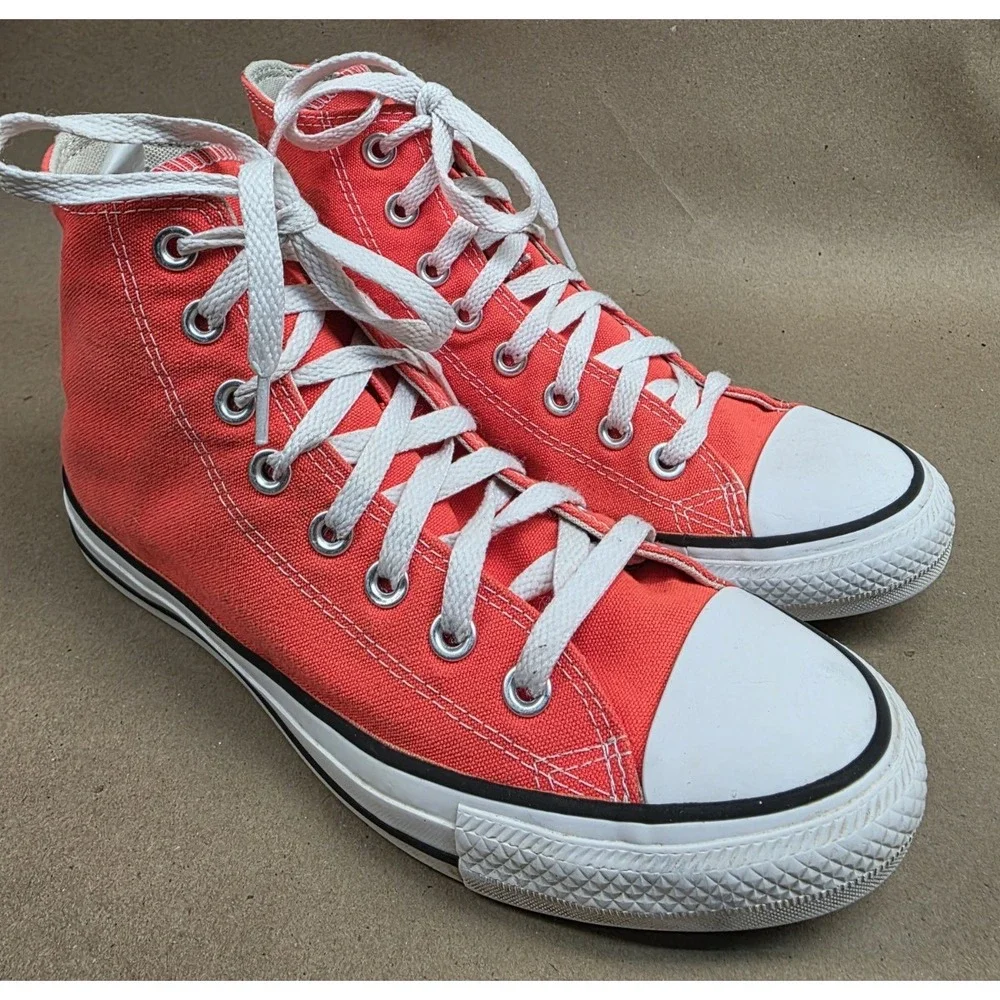 Converse Chuck Taylor All Star Hi Neon Orange Sneakers Mens 6.5 Womens 8.5